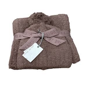 Barefoot Dreams Cozychic Pom Pom Beanie & Scarf Set Chestnut One Size New